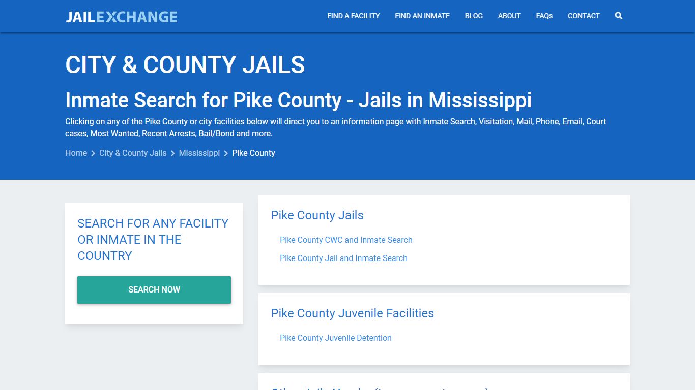 Inmate Search for Pike County | Jails in Mississippi - Jail Exchange